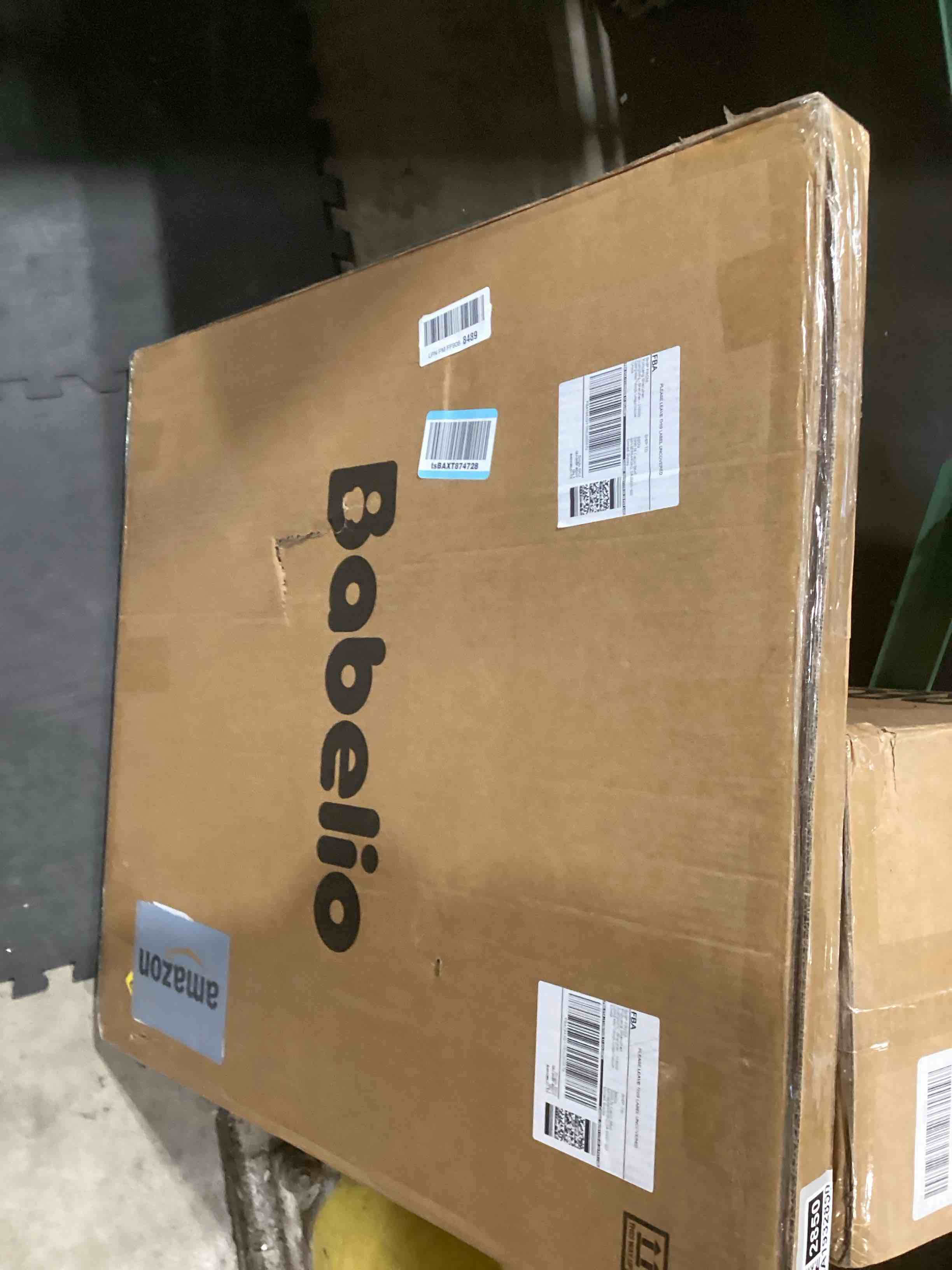 Condition photo showing As Is for Babelio Metal Auto Close Baby Gate PressGuard P7, 29-48" Wide 30" Tall Extra Wide Pet Gate for The House and Doorways, Pressure Mounted Walk Thru Child Gate with Door, Black Black 30"Tall 29"-48" Wide