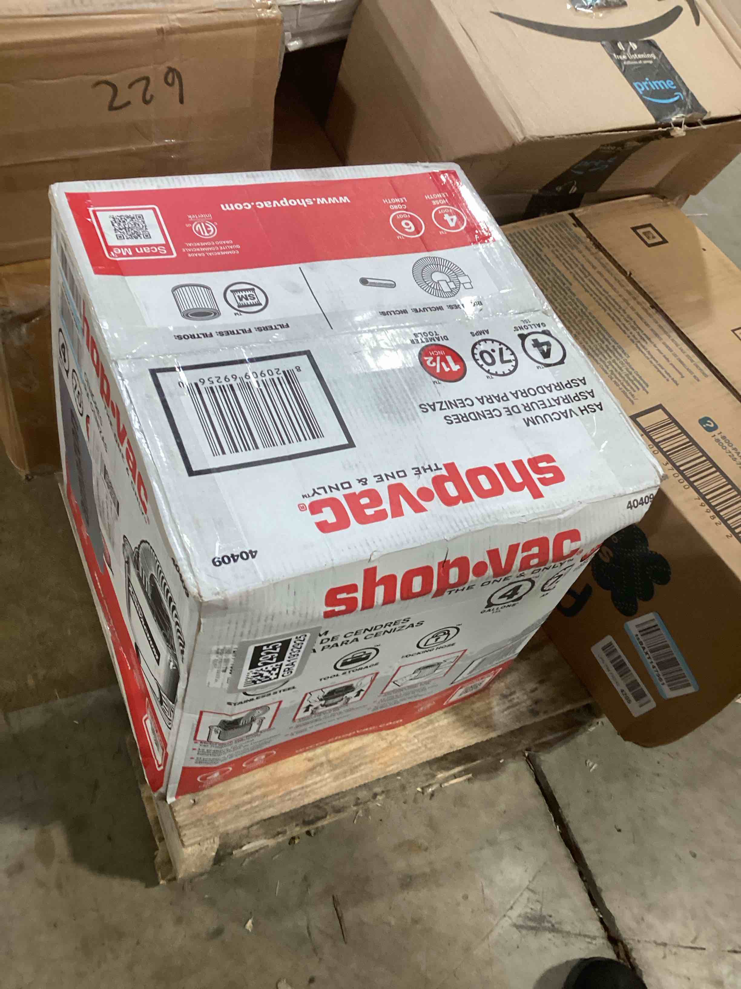 Condition photo showing As Is for Shop-Vac 4 Gallon 2.0 Peak HP Ash Vacuum, 7.0 Amps Ash Vac Cleaner with HEPA Filter, Hose and Accessories for Fireplaces, Wood Stoves, Pellet Stoves and BBQ Grills. 4040988