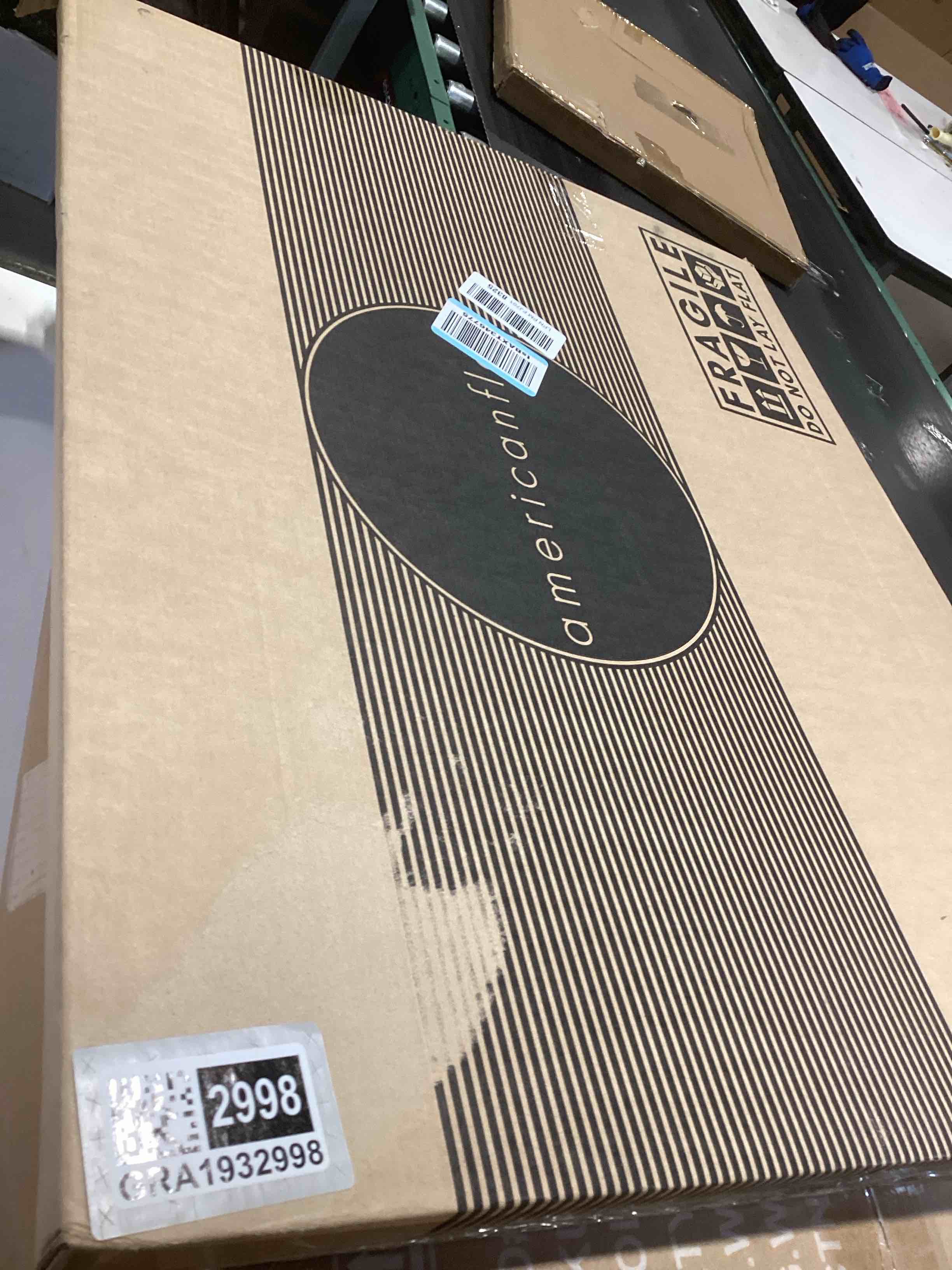 Condition photo showing Good Condition for Americanflat 18x24 Poster Frame with Polished Plexiglass - Hampton Collection - Distressed Wood Picture Frames for Vertical or Horizontal Wall Display - Turquoise Blue Turquoise Blue 18X24