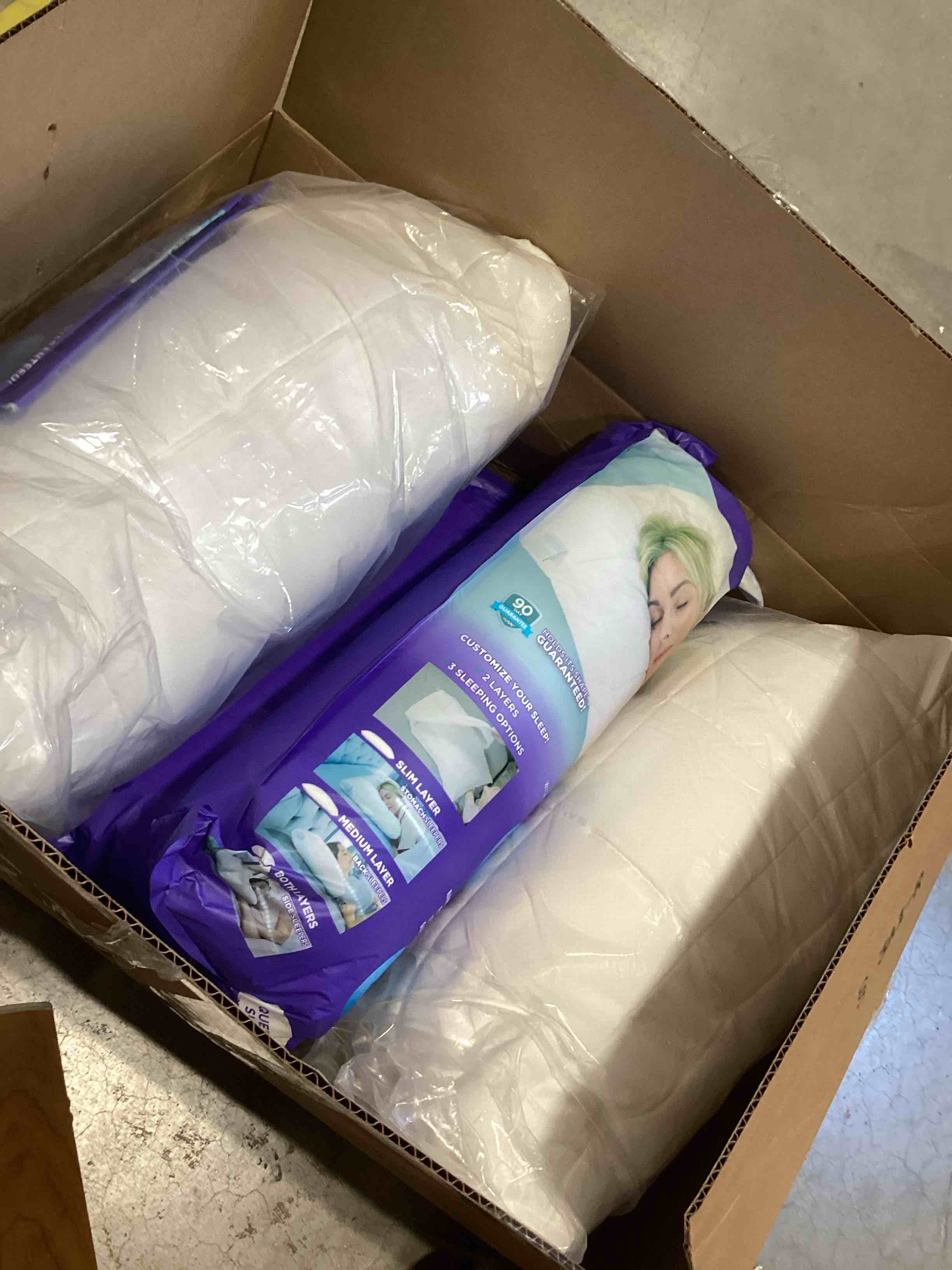 Condition photo showing Good Condition for nuzzle pillows queen size set of 4 cooling adjustable pillows for side sleepers, luxury hotel collection bed pillows – best adjust height soft firm pillows for back, stomach and side sleepers queen size (set of 4) white