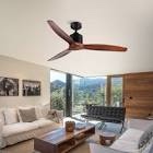 Farmhouse 52 in. integrated Ceiling Fan without Light, with Remote Control and 3 Solid Wood Blades