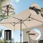 11x7Ft Double-Sided Patio Umbrella with Large Canopy Color/Pattern: Beige