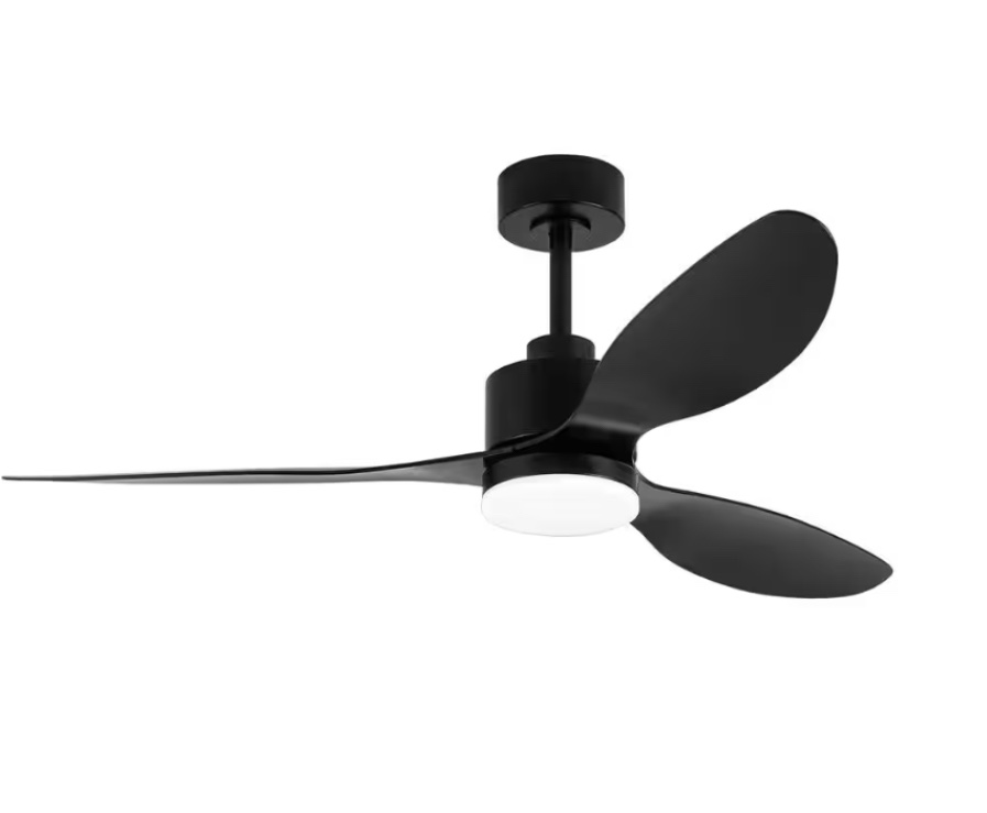 Sawyer 52 in. Integrated LED Indoor Black Ceiling Fans with Light and Remote Control