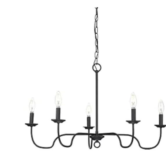 Progress Lighting Canebrake Collection 5-Light Farmhouse Chandelier Light Matte Black Progress Lighting Canebrake Collection 5-Light Farmhouse Chandelier Light Matte Black