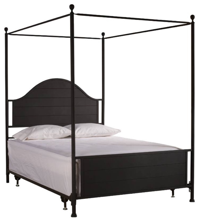 (INCOMPLETE BOX 1 of 4) HH2 Home Cumberland Textured Black Canopy King Bed