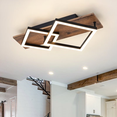  Pasqualino LED Flush Mount Pasqualino 2-Light Wood