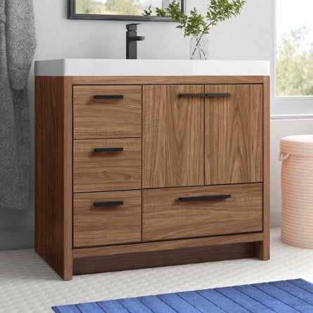 Albers 36" W x 22" D x 34" H Single Bathroom Vanity Base Finish: Walnut Brown