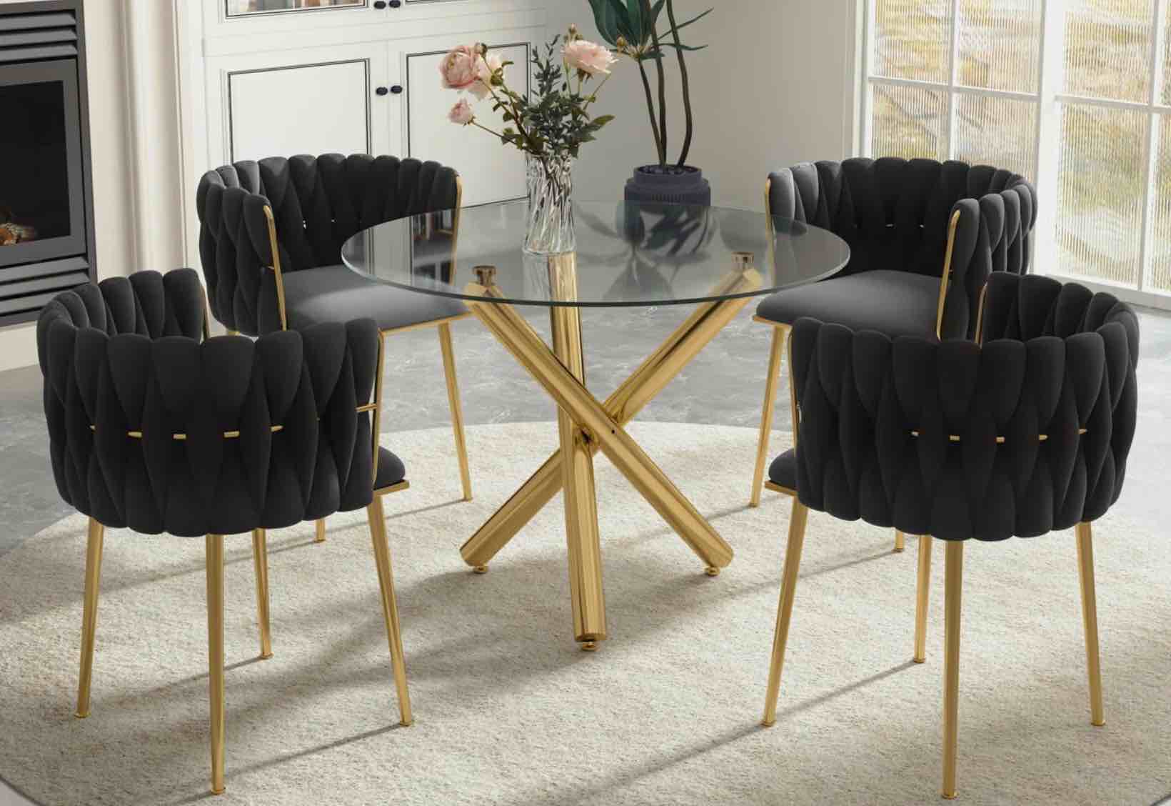 (Pick up 2 boxes)) Raykwan 4 - Person Three Leg Dining Set