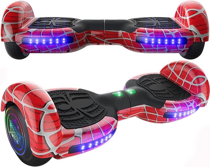 Emaxusa Hoverboard for Kids, with Bluetooth Speaker and LED Lights 6.5" Self Balancing Scooter Hoverboard for Kids Ages 6-12 (Red)