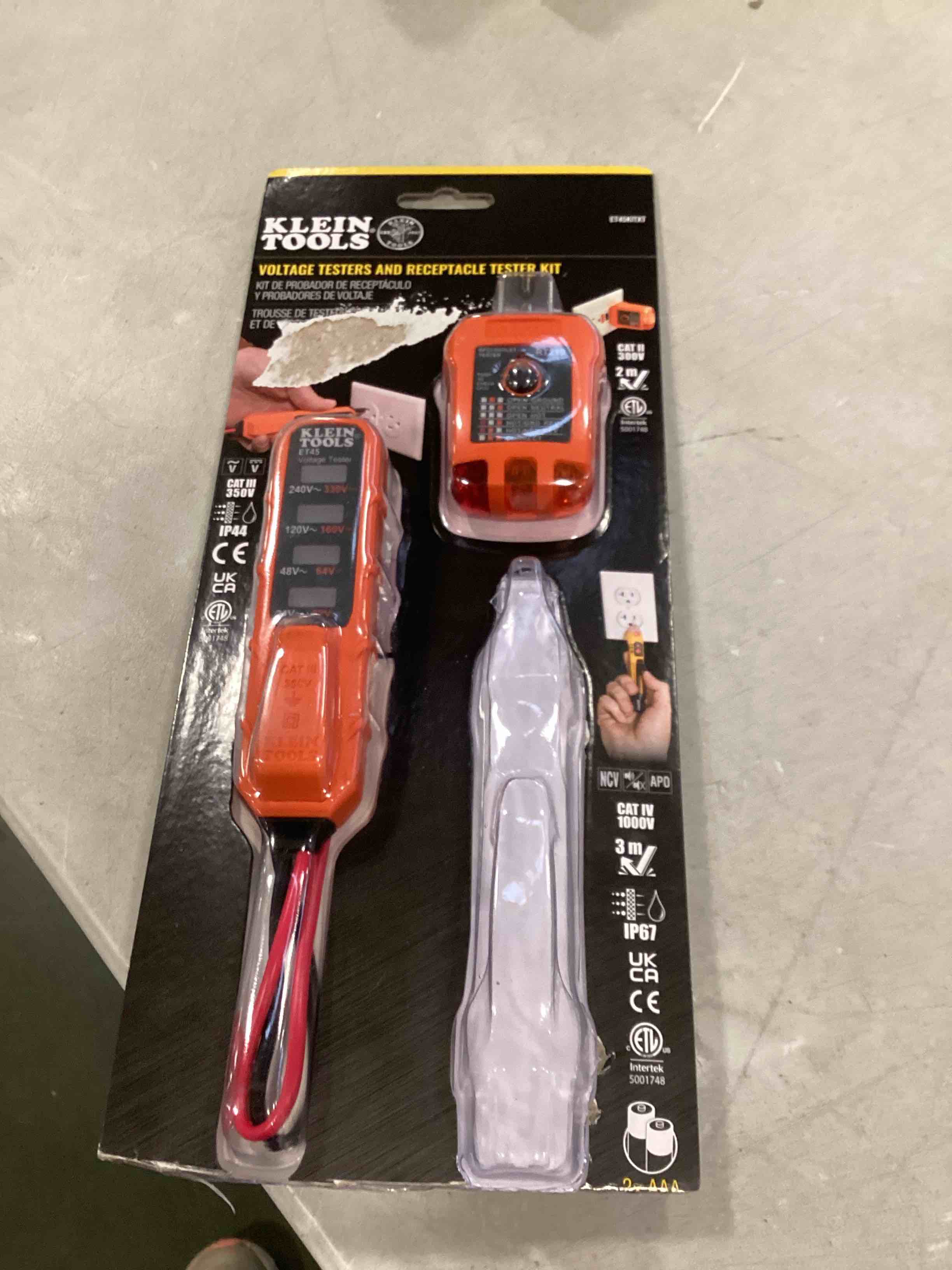 Klein Tools ET45KITXT Voltage Testers Receptacle Tester Kit LED SAME DAY SHIP!
