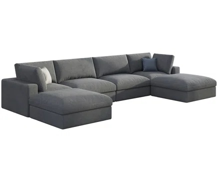 Modechai Sectional Sofa, 152? Down Filled Sofa, 6 Seats U Shaped Couch with Chaise INCOMPLETE ( corner piece only) 