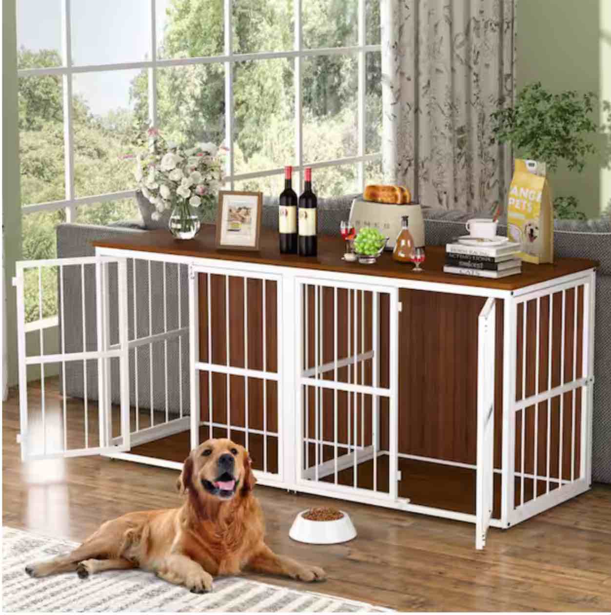 Black Dog Crate Furniture Dog Kennel PS-DC102-BN (similar to stock photo)