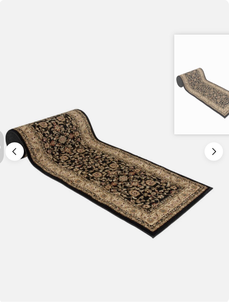 25' Stair Runner Rug Westerly Marash Luxury Collection Stair Carpet in Black