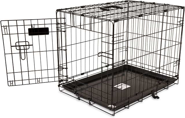 Precision Pet Products Two Door Provalue Wire Dog Crate, 24 Inch, For Pets 15-30 lbs, With 5-Point Locking System 24.0"L x 18.0"W x 19.0"H