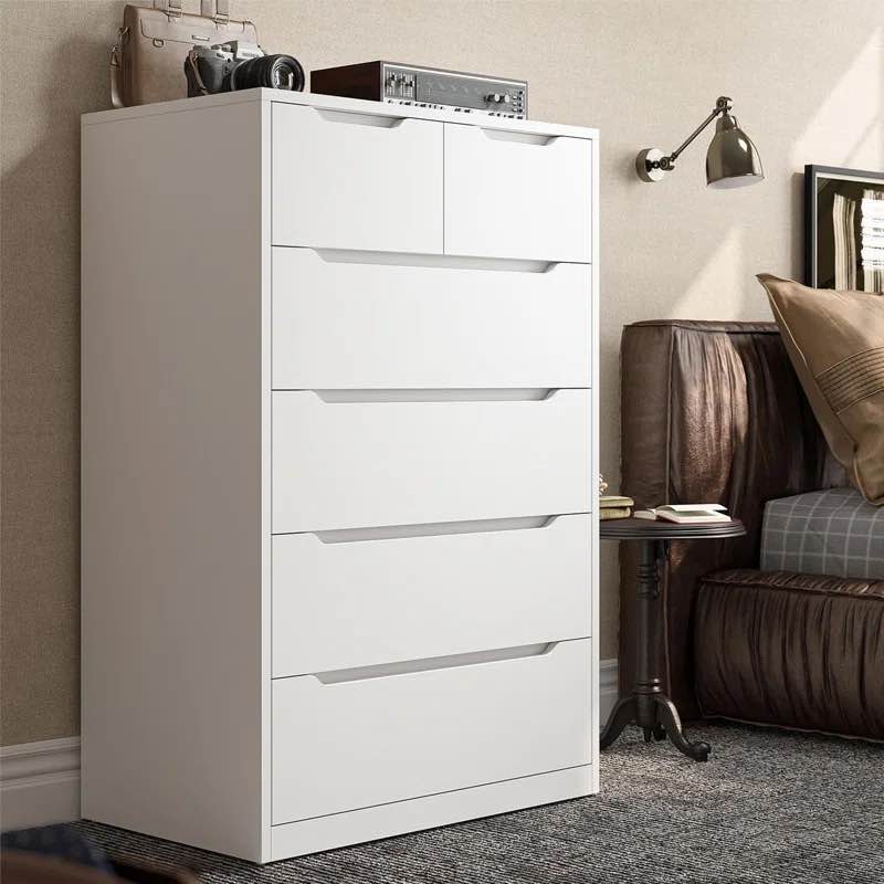 Brichelle 6 - Drawer Dresser, Wood Dressers & Chests of Drawers with Smooth Metal Rail