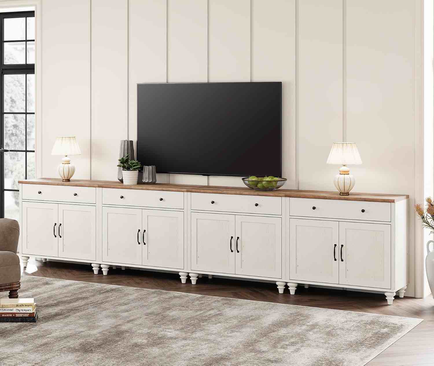 (incomplete) Wampat Farmhouse tv stand for 85” TV Stand 