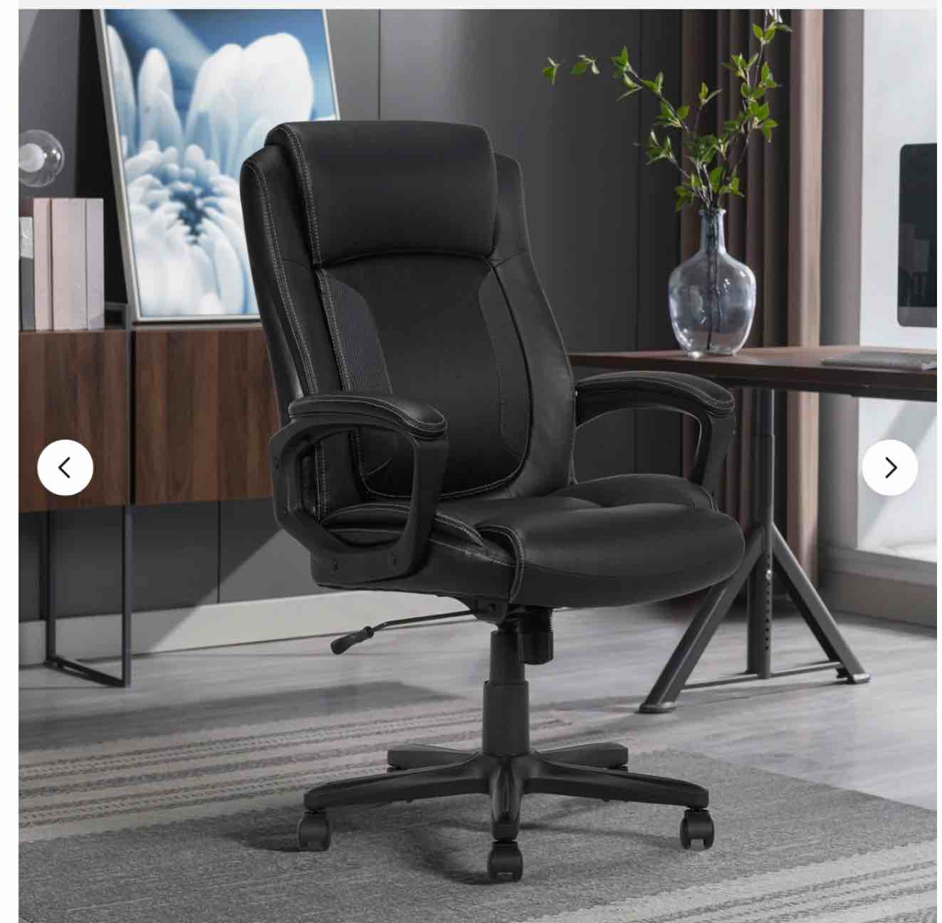 Serta Mid-Back Office Chair With Mesh Accents And Memory Foam, Black