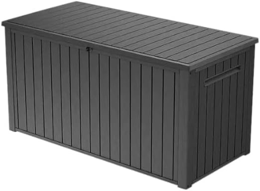 170-gallon outdoor storage deck box, weather-resistant, (graphite)