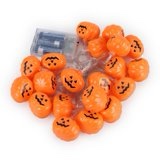 Gustave 9.8ft 20 LEDs Pumpkin String Lights Orange Jack O Lantern Fall Holiday Lights Battery Operated for Halloween Thanksgiving Party Decoration