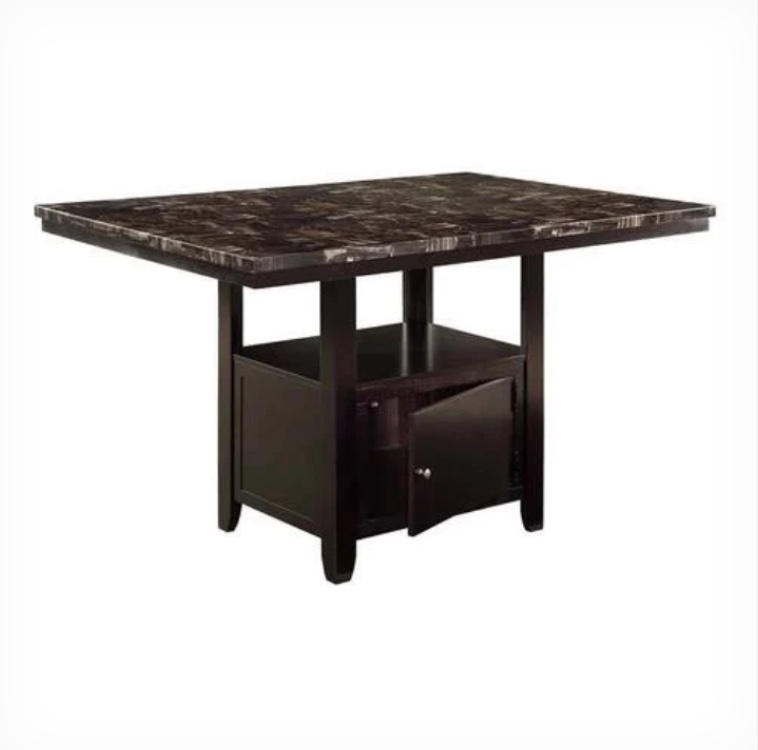 F2461 Faux Marble Counter Height Table w/Storage