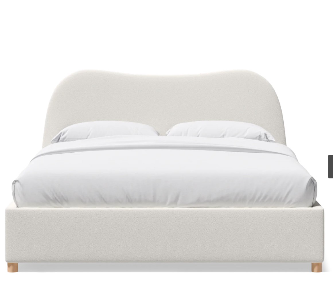 Celine Queen Curved Bed Boucle ( in set; 1 piece headboard only)