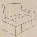 RIGHT ARMLESS CHAIR ( D75395-R ) ( incomplete; 1 box only)