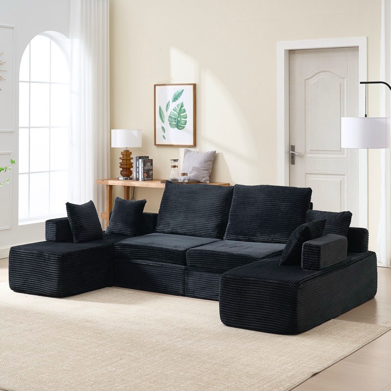 ( incomplete box 2/2) Soft Velvet Foam Sofa Bed Couch With Storage Ottoman