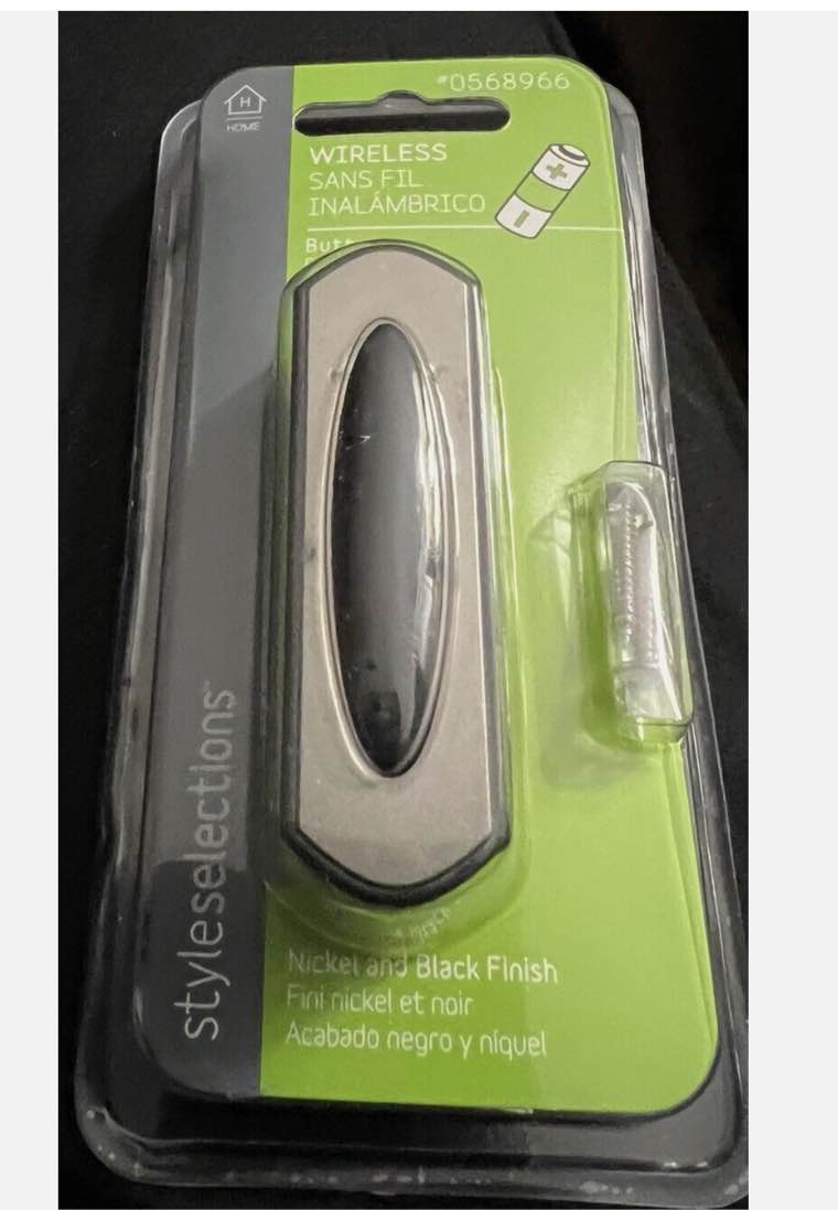 Style Selections Wireless Button SS-7303-04 Nickel/Black Finish NEW (5 pack)