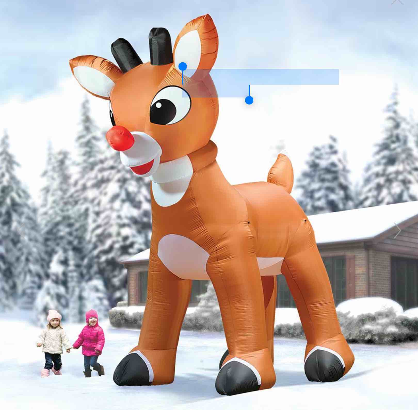 The 15' Inflatable Rudolph With Blinking Nose