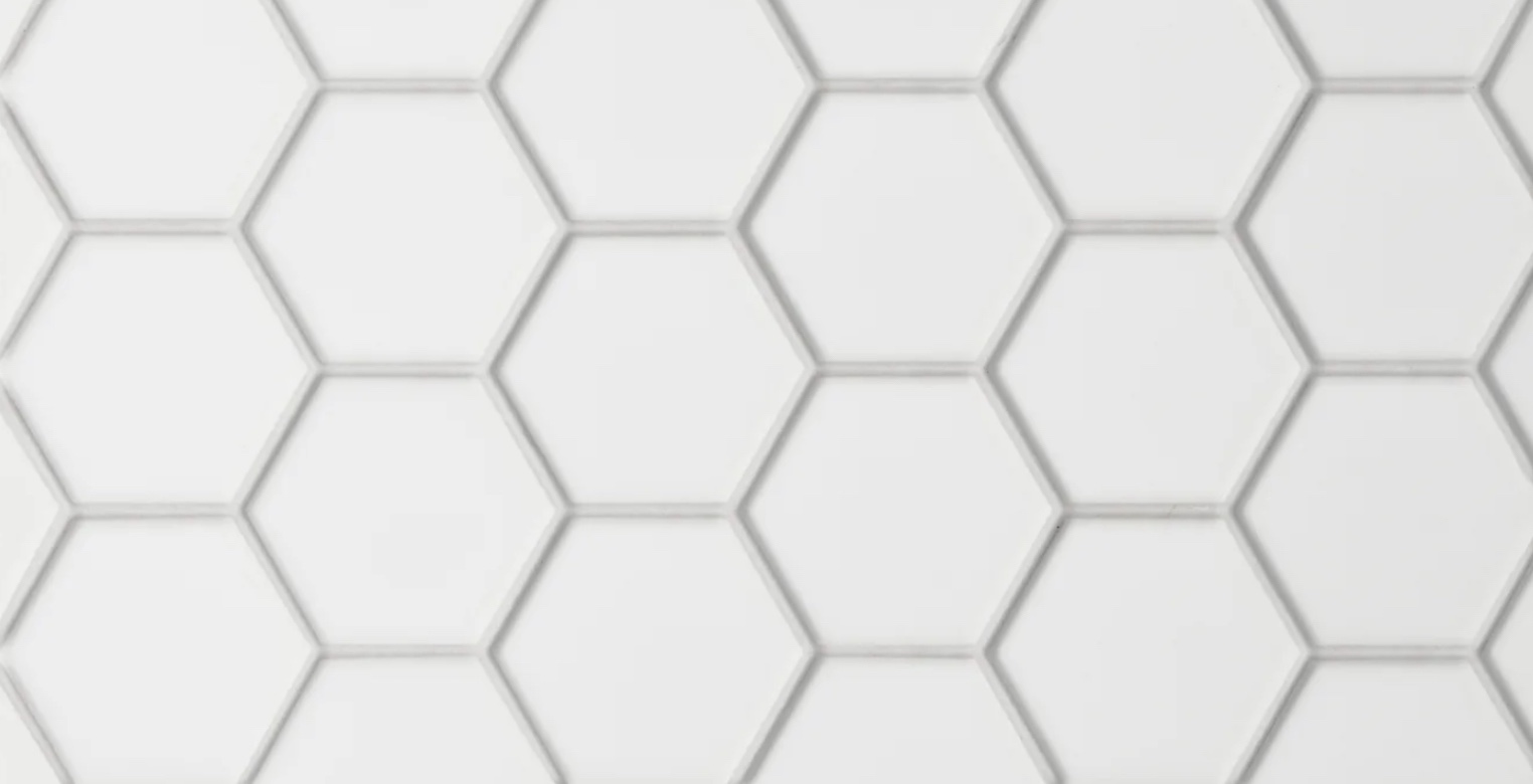 Le Cafe 2" x 2" Hexagon Matte Porcelain Mosaic Tile in White