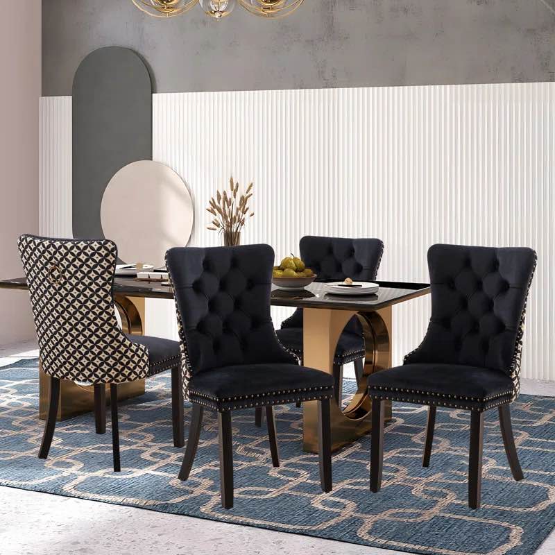 Kishaun Tufted Velvet Accent Dining Chairs (2 chairs only)