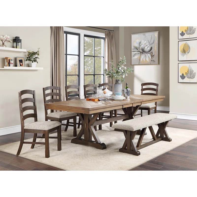 Jacksonport Rectangular Extendable Dining Table (table only chairs not included)(incomplete 1 box only consisting of table top no legs)