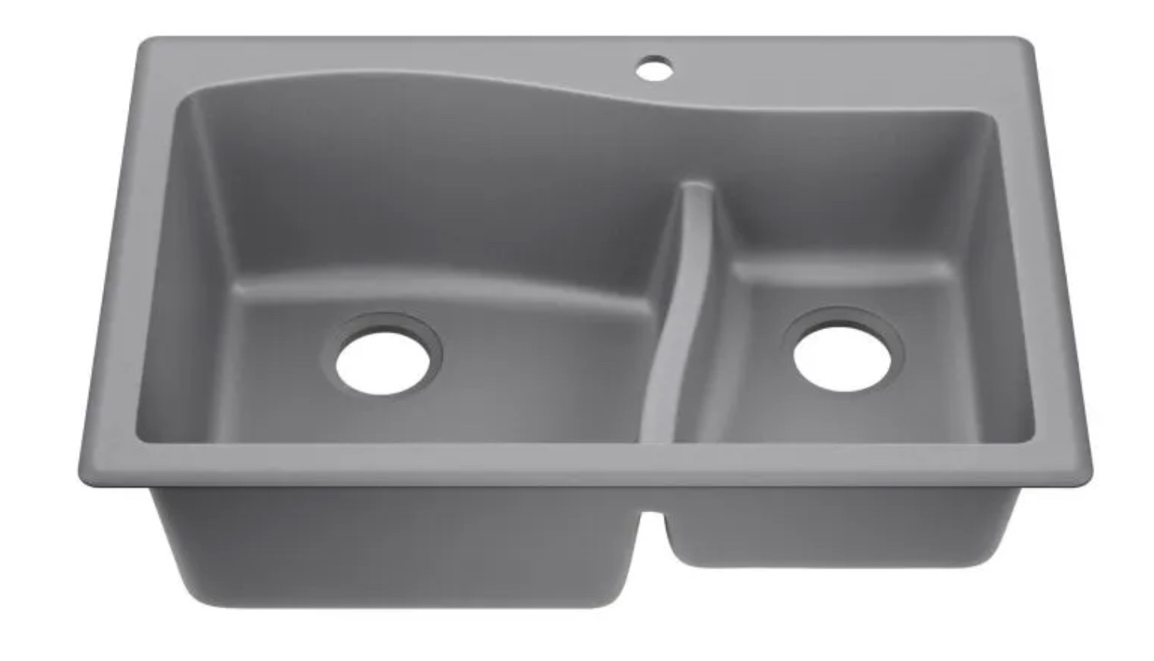 Kraus Quarza Kitchen Sink | 33-Inch 60/40 Bowls | Grey Granite | KGD-442 model