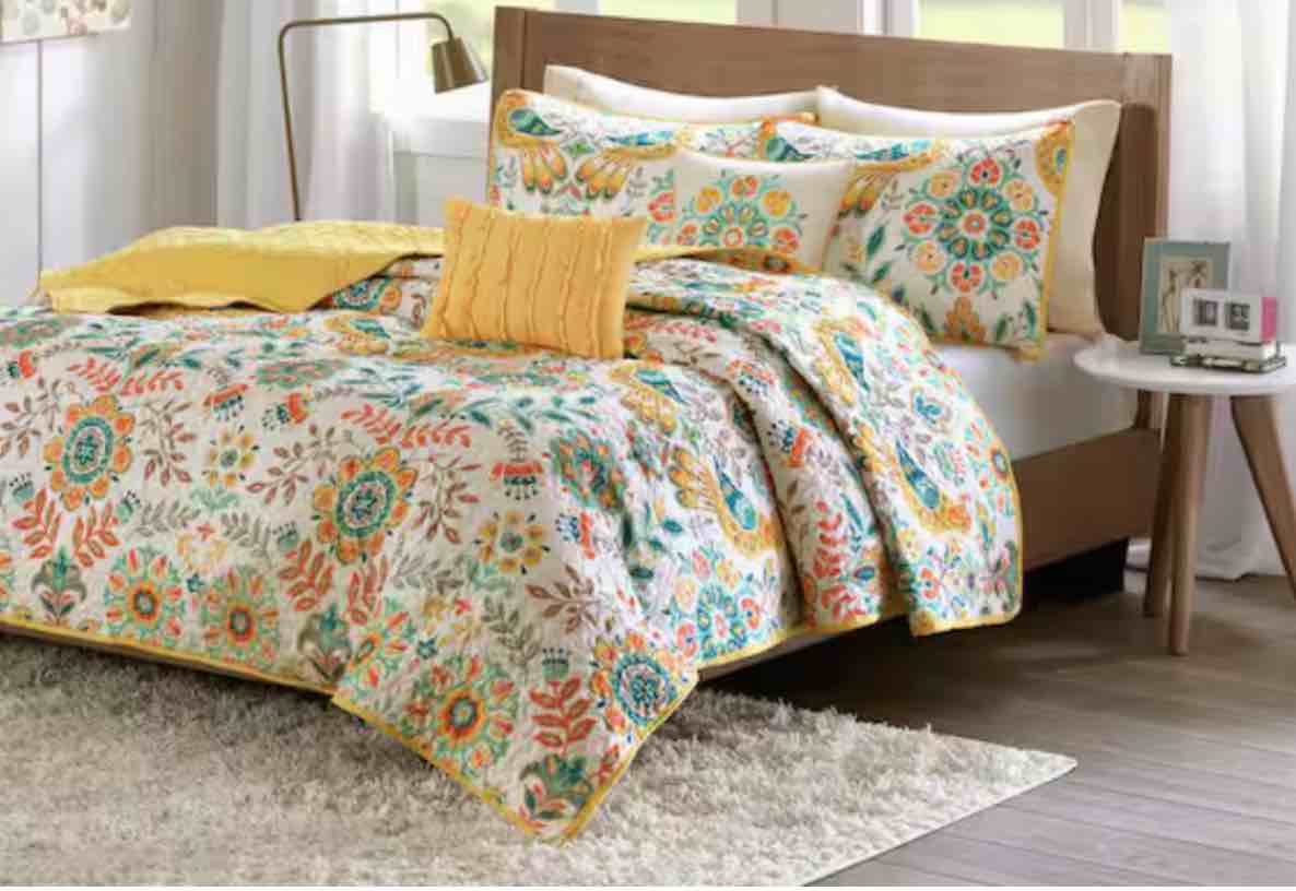 Intelligent Design Polyester Microfiber Printed Coverlet Set ID13-1980