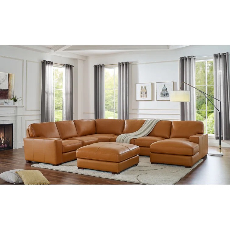 Antanisha 5 - Piece Leather Sectional (incomplete, ottoman only)