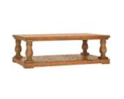 Light Distressed Natural Finish 55” Coffee Table Top & Reclaimed Wood Bottom Board (incomplete box 1 of 2 only)