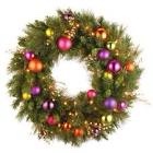 24" Prelit LED Kaleidoscope Artificial Wreath White Lights - National Tree Company