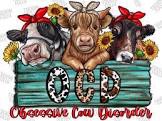 ocd obsessive cow disorder kitchen mat set of 2