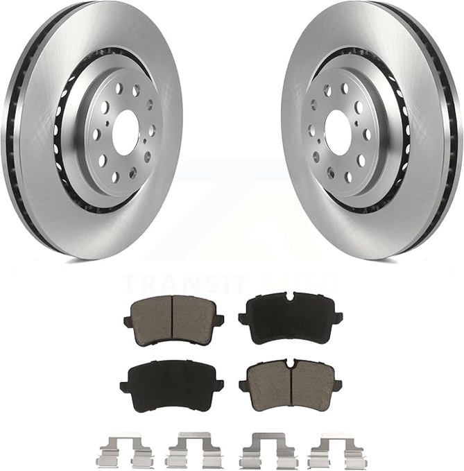 CMX Rear Disc Brake Rotors And Ceramic Pads Kit Replacement For Audi 8-680765