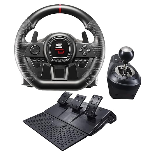 SUBSONIC Superdrive - GS650-X steering wheel with manual shifter, 3 pedals, and paddle shifters for Xbox Serie X/S, PS4, Xbox One (programmable for all games)