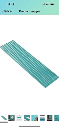 16 aquamarine water wave glass subway tiles, each piece is 3x12 inches, covers 4 sq ft, NEW IN BOX