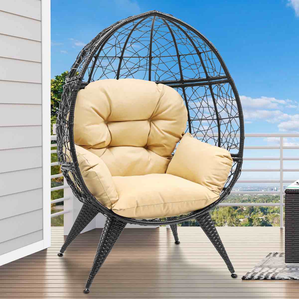 Egg Chair With Stand Wicker Teardrop Egg Chair Outdoor Indoor