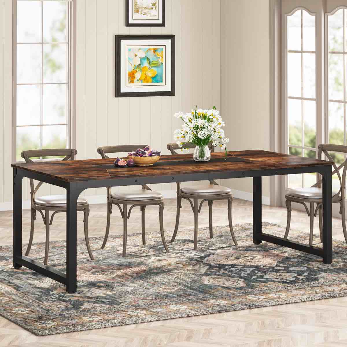 Metal Base Dining Table