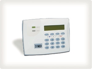 7160-W  Thinline Series Keypad    32-character alphanumeric LCD keypad in a sleek design with backlit keyboard, self-test diagnostics, three 2-button Panics, keyboard includes number keys only, supervised or unsupervised operation, alert sounder, armed and AC LED. Keypad turns red in alarm condition. (8.5-15 VDC)