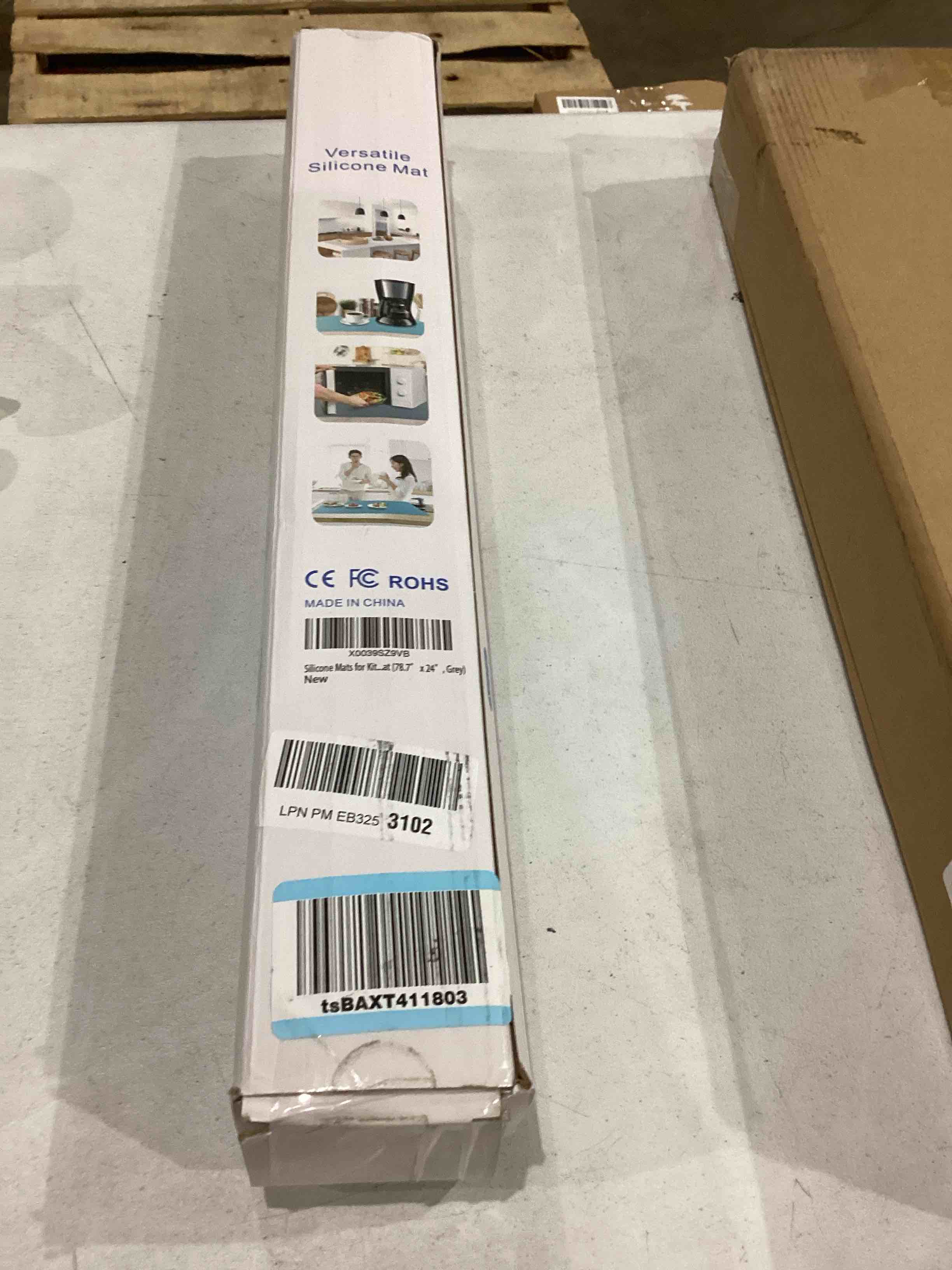 Silicone Mats for Kitchen Counter, Nonslip Silicone Mats for Crafts Countertop Protector Heat Resistant Mat (78.7” x 24” x 0.08”, Grey) 78.7"L x 24"W Gray