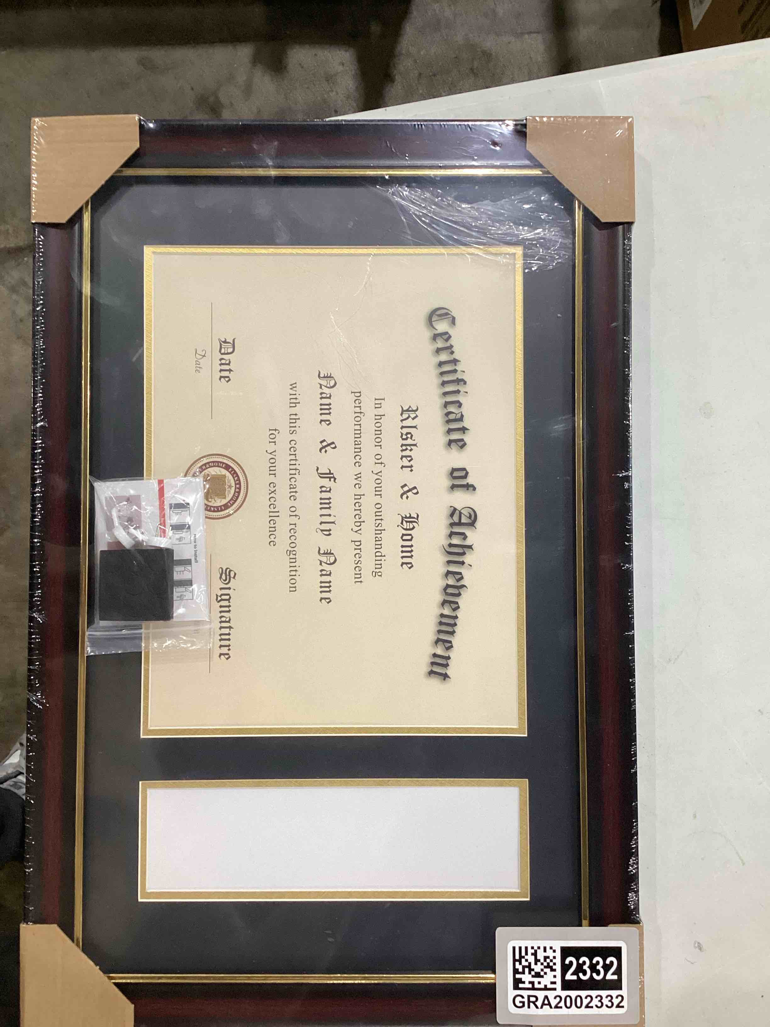Condition photo showing New/Like New for ELSKER&HOME 11x17 Diploma Frames with Tassel Holder for 8.5x11 Certificate Document Shadow Box, Matte Black Frame, Degree Double Mat, Black with Gold Rim