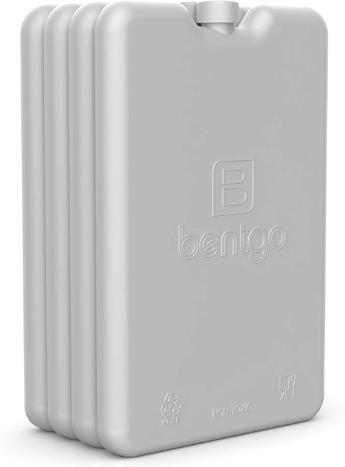 bentgo ice lunch chillers - ultra-thin ice packs perfect for everyday use in lunch bags, lunch boxes and coolers - 4 pack (gray) 2 pack