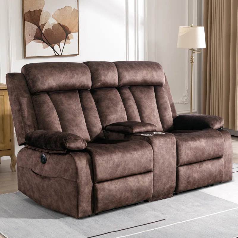 70.9'' Velvet Pillow Top Arm Reclining Loveseat ( incomplete only 1 box ) 