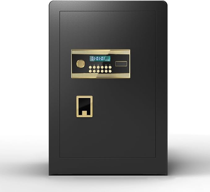 Large Electronic Digital Security Safe With Keypad Lock And Key, Safe Box With Private Inner Cabinet For Home,Office And Hotel(Black)