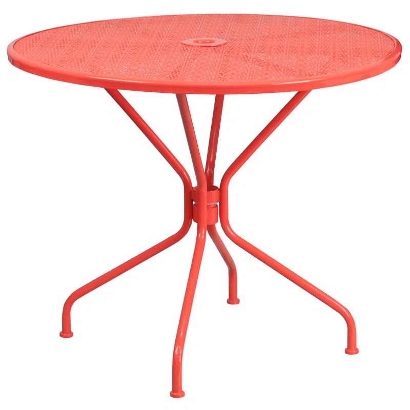 Chanea 35.25'' Round Indoor-Outdoor Steel Patio Table only table